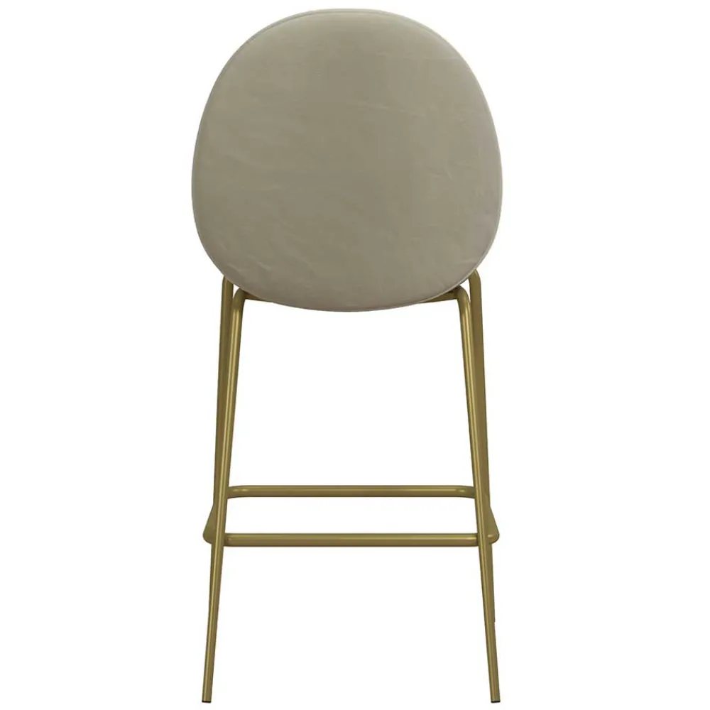 Wohnen Barstuhl in Creme mit Messing - Rucia