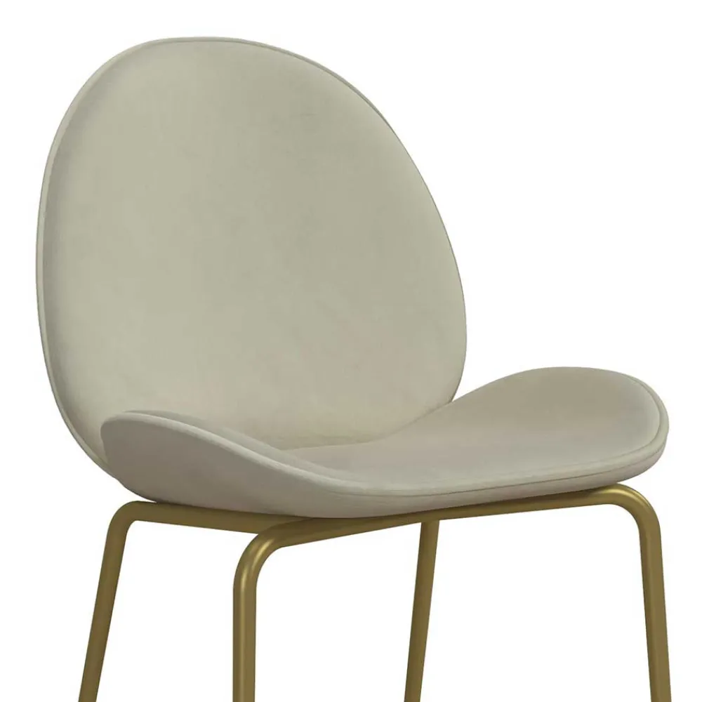 Wohnen Barstuhl in Creme mit Messing - Rucia