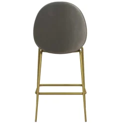 Wohnen Retro Möbel|Barhocker*Barstuhl in Hellgrau und Messing - Loreo