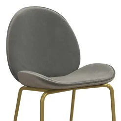 Wohnen Retro Möbel|Barhocker*Barstuhl in Hellgrau und Messing - Loreo