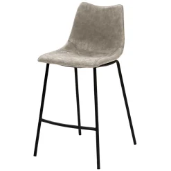 Wohnen Barstuhl in Lichtgrau Kunstleder - Mayotta