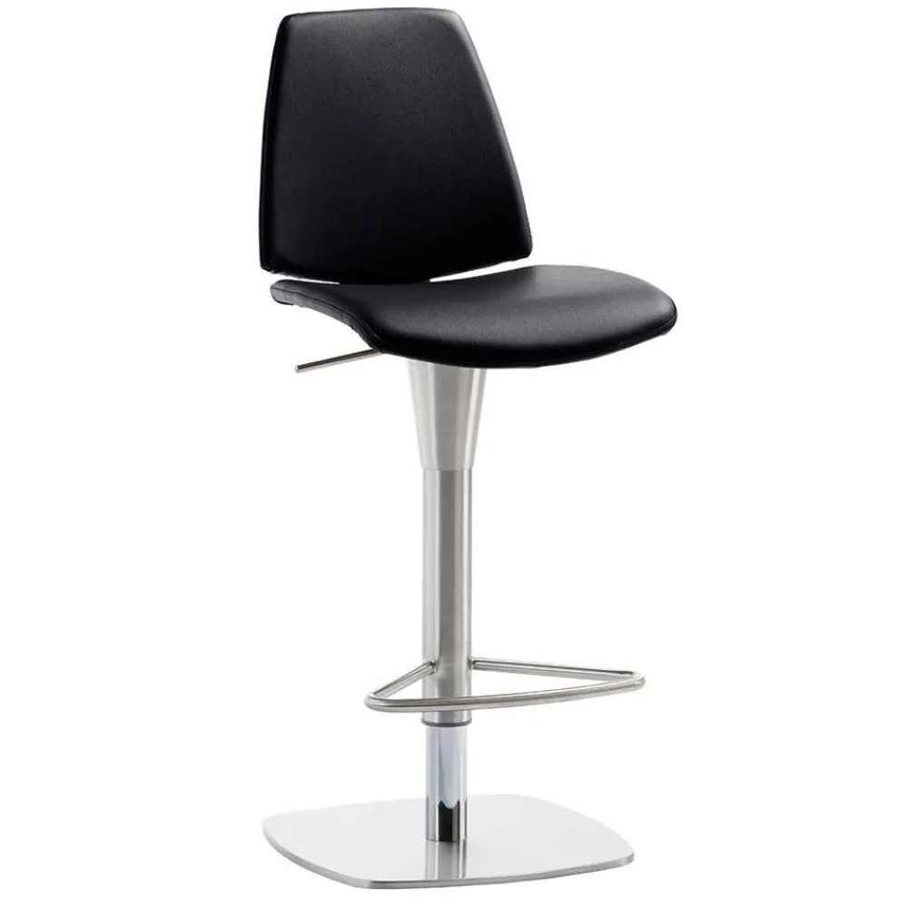 Wohnen Barstuhl in Schwarz - echtes Leder - Jodolio