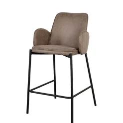 Wohnen Sessel & Hocker|Barhocker*Barstuhl in Taupe Microfaser - Ziris (2er Set)
