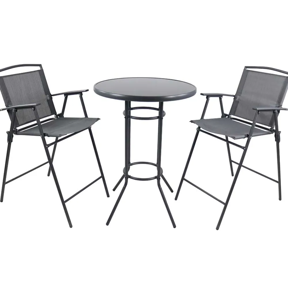 Wohnen Sitzgruppe|Balkonmöbel*Bartisch & Bar-Klappstühle Set - Irvine (dreiteilig)