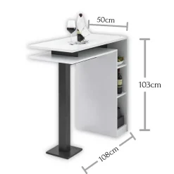 Wohnen Bartisch mit Regal - ideal für Küche & Büro - Grenada