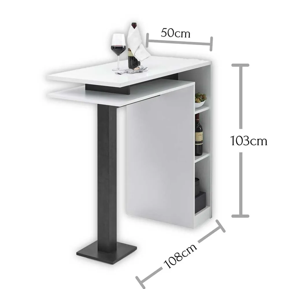 Wohnen Bartisch mit Regal - ideal für Küche & Büro - Grenada