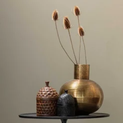 Wohnen Vasen*Bauchige Vasen in Altmessingfarben - Miriam (2er Set)