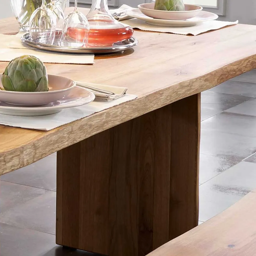 Wohnen Naturholzmöbel|Massivholzmöbel*Baumesstisch aus Wildeiche Massivholz - Cantinos