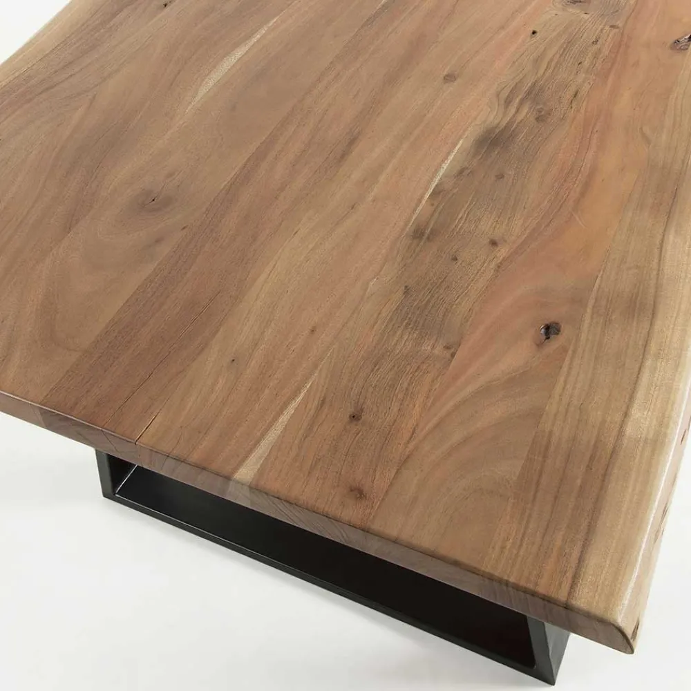 Wohnen Schwarze Möbel|Naturholzmöbel*Baumkante Esstisch aus Akazie massiv - Dumassa
