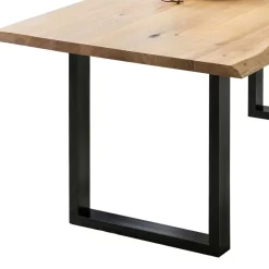 Wohnen Schwarze Möbel|Naturholzmöbel*Baumkante Esszimmertisch aus Eiche - Selvina