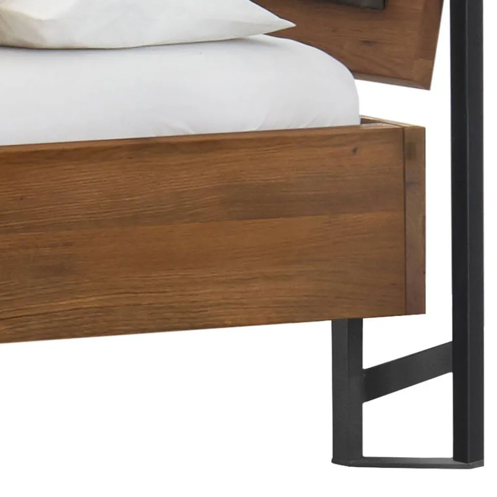 Wohnen Betten|Betten*Baumkante Wildeiche Bett mit Metall Himmel Gestell - Agadi