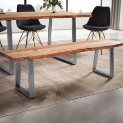 Wohnen Loft Möbel|Industrial Möbel*Baumkanten Essbank aus Akazie Massivholz - Yukon