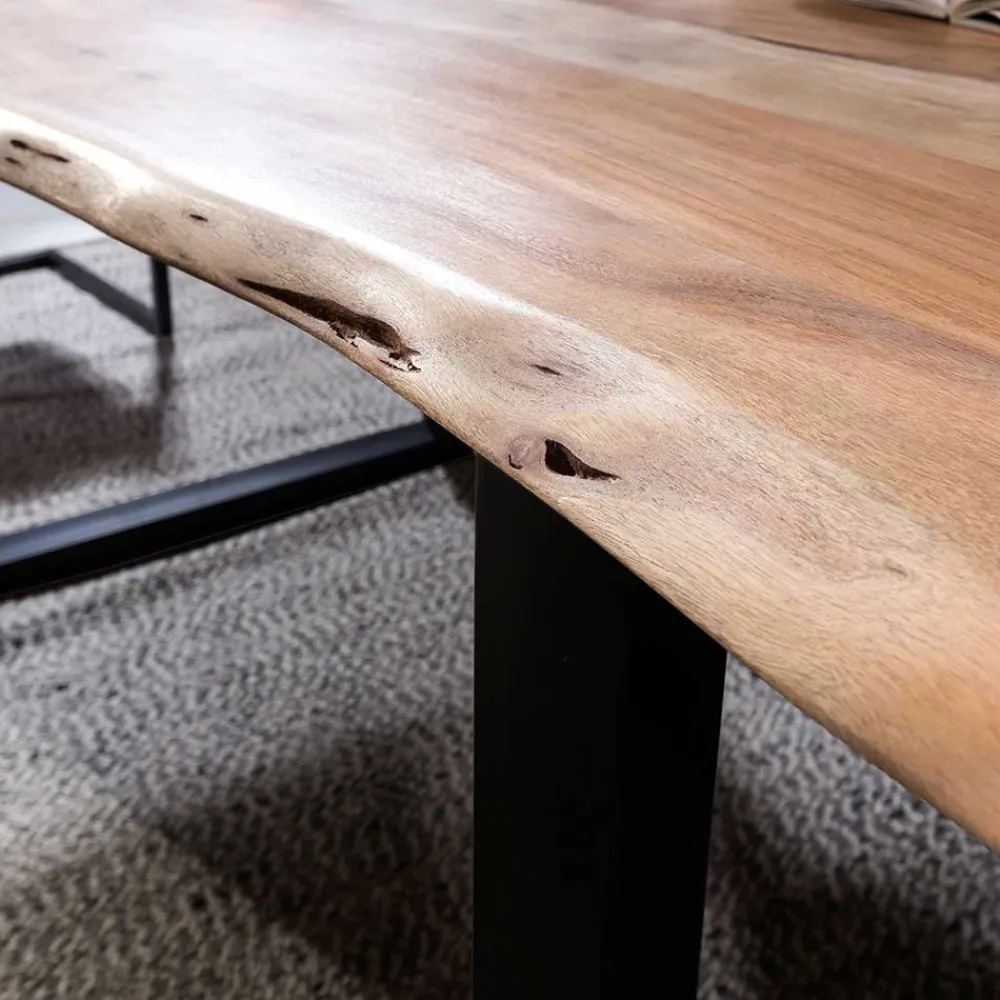 Wohnen Baumkanten Essgruppe mit U-Füßen - Tonnato (dreiteilig)