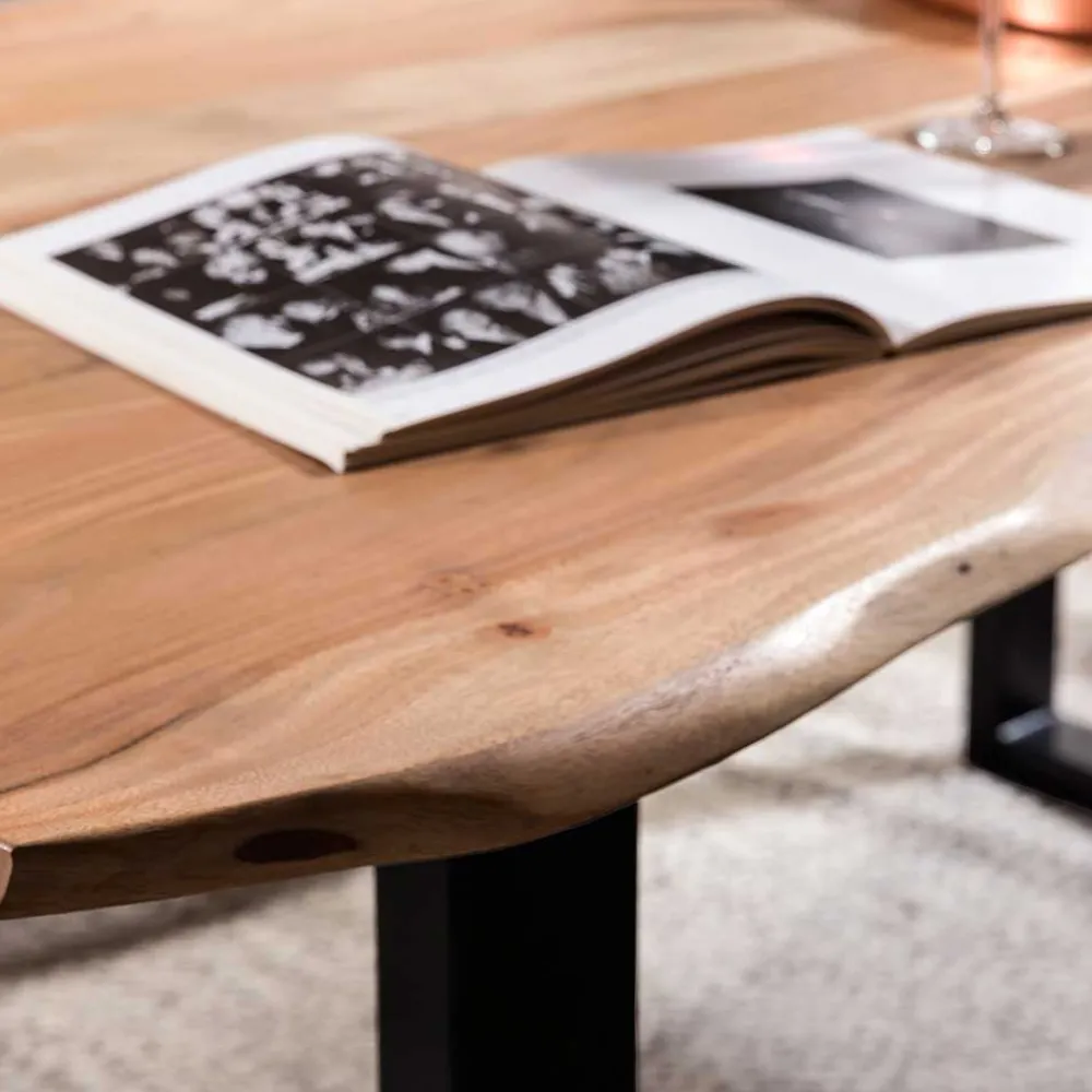 Wohnen Baumkanten Essgruppe mit U-Füßen - Tonnato (dreiteilig)