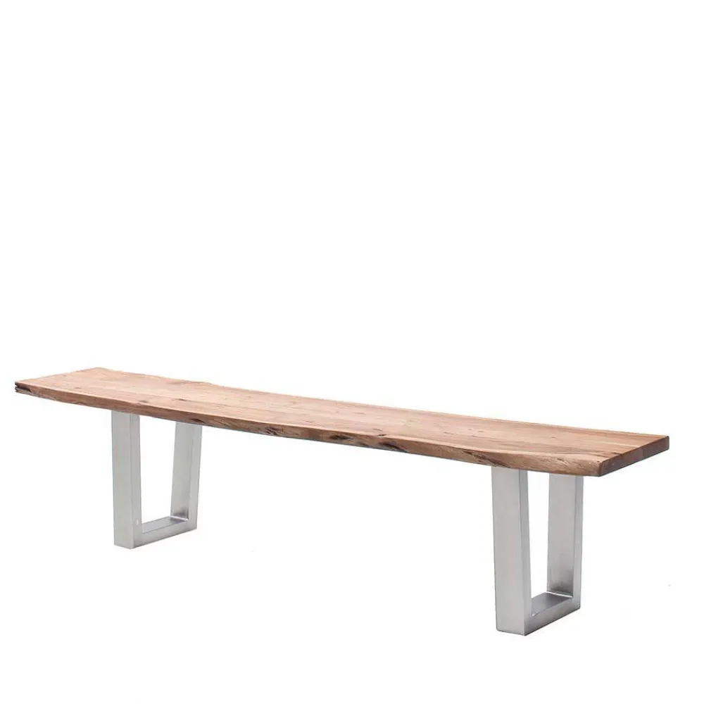 Wohnen Baumkanten Esstischbank mit Trapez-Bügelbeinen - Zolitaria
