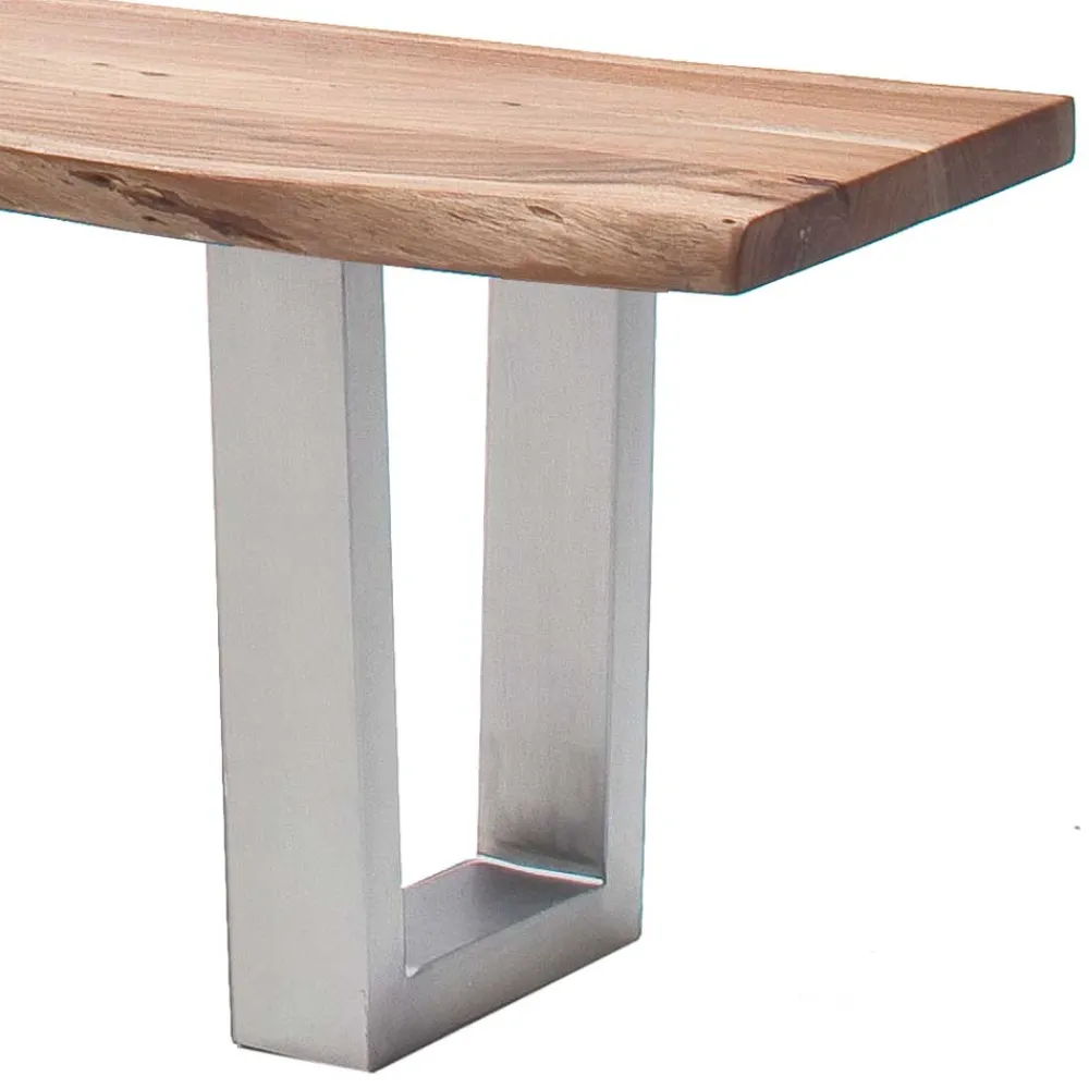 Wohnen Baumkanten Esstischbank mit Trapez-Bügelbeinen - Zolitaria