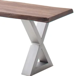 Wohnen Braune Möbel|Loft Möbel*Baumkanten Esszimmerbank in Walnuss - Veit