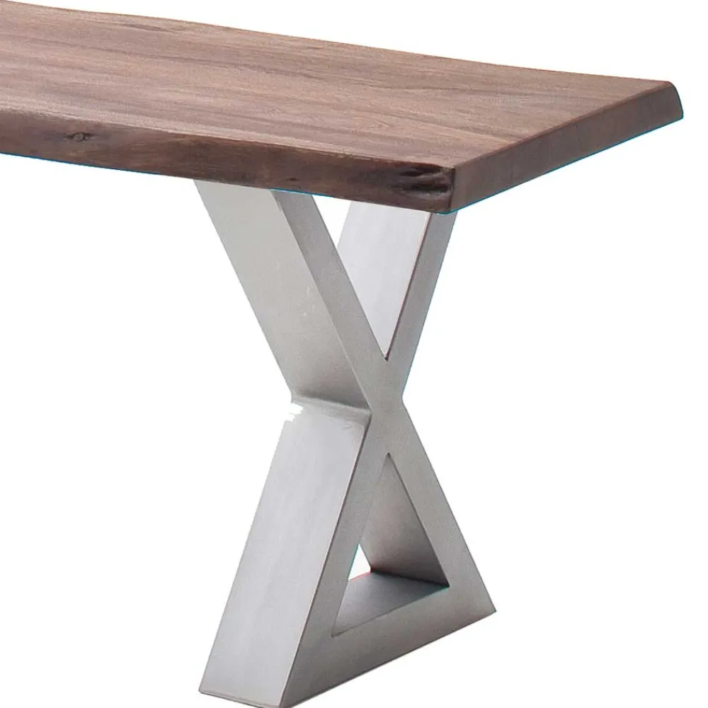 Wohnen Braune Möbel|Loft Möbel*Baumkanten Esszimmerbank in Walnuss - Veit