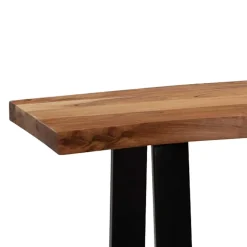 Wohnen Schwarze Möbel|Loft Möbel*Baumkanten Küchenbank mit Trapezbeinen - Pafigona