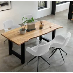 Wohnen Baumkanten Tischgruppe Set - Bryan (fünfteilig)