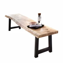 Wohnen Baumkantenbank Morienta aus Eiche massiv