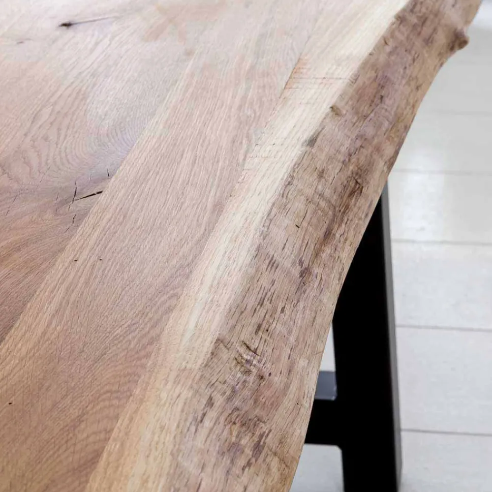 Wohnen Baumkantenbank Morienta aus Eiche massiv