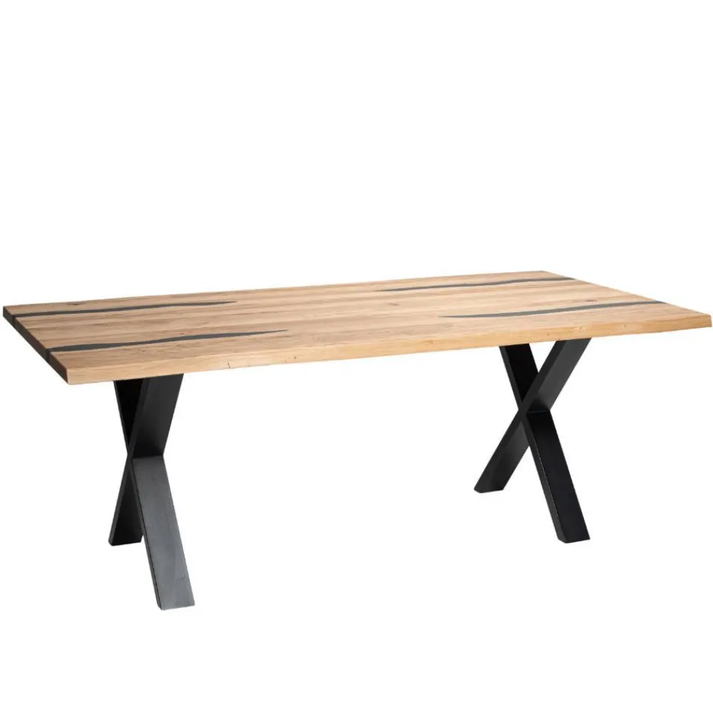 Wohnen Schwarze Möbel|Naturholzmöbel*Baumkantentisch aus Eiche mit Epoxid-Harz - Slavidra