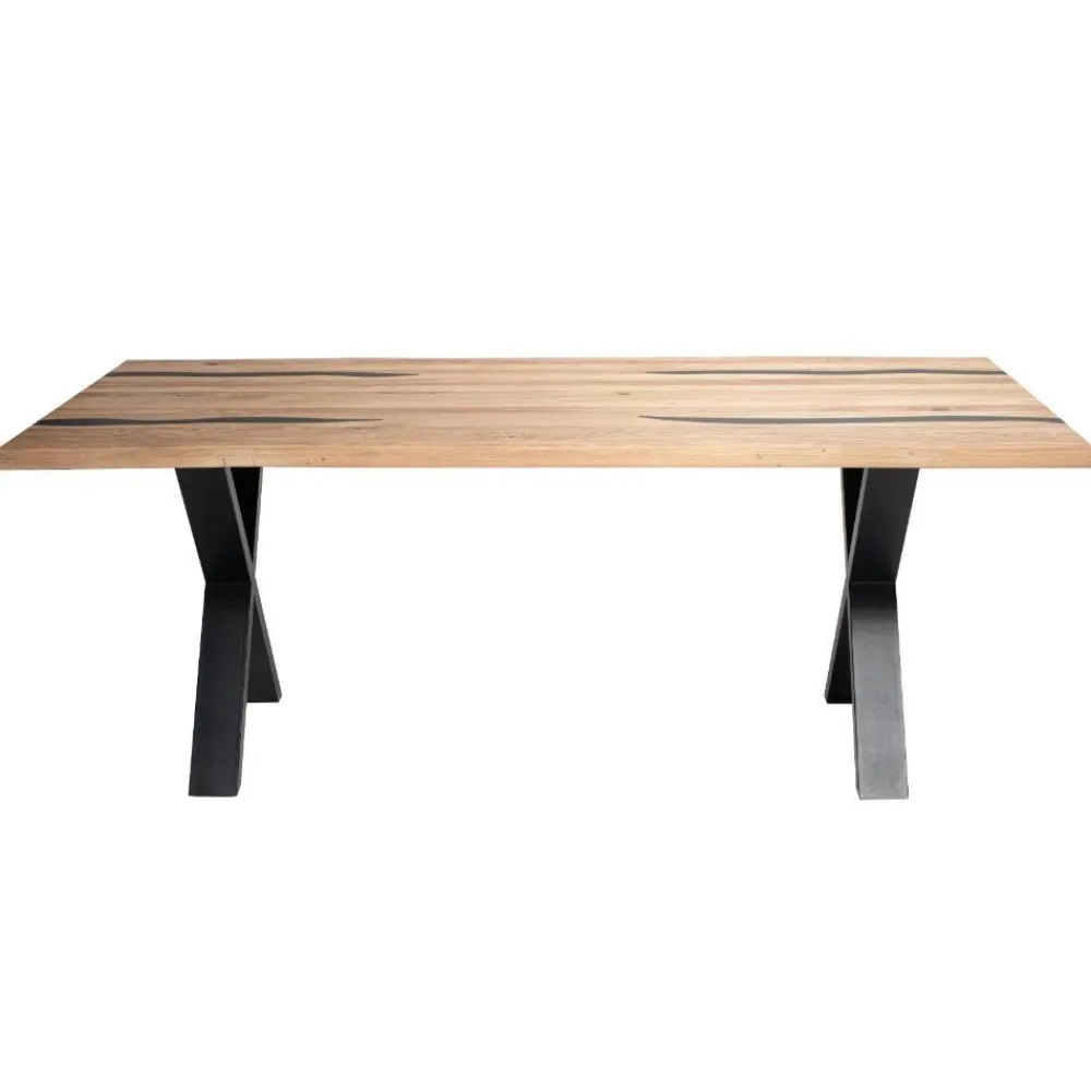 Wohnen Schwarze Möbel|Naturholzmöbel*Baumkantentisch aus Eiche mit Epoxid-Harz - Slavidra