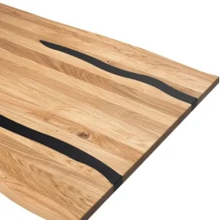 Wohnen Schwarze Möbel|Naturholzmöbel*Baumkantentisch aus Eiche mit Epoxid-Harz - Slavidra