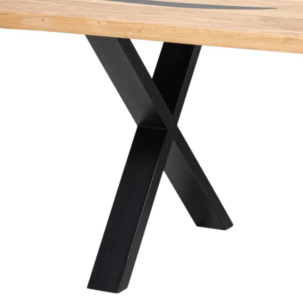 Wohnen Schwarze Möbel|Naturholzmöbel*Baumkantentisch aus Eiche mit Epoxid-Harz - Slavidra