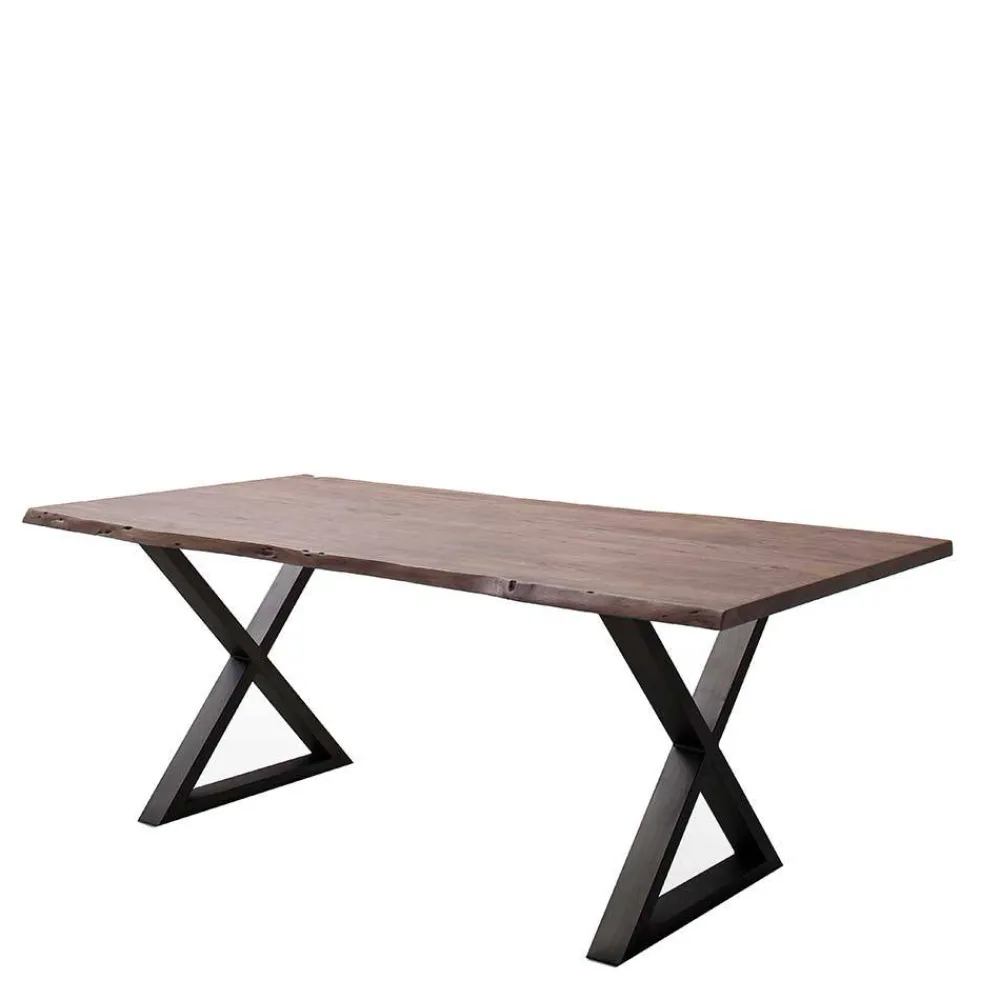 Wohnen Baumkantentisch mit X Gestell - Geniasan