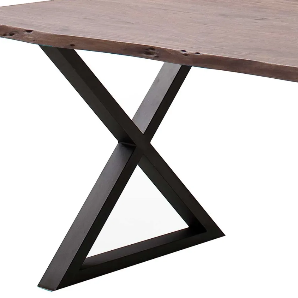 Wohnen Baumkantentisch mit X Gestell - Geniasan
