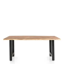 Wohnen Sitzgruppe*Baumkantentisch und Tischsessel Set - Eulena (fünfteilig)