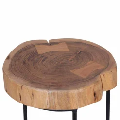 Wohnen Telefontische*Baumscheibe Beistelltisch Buniato mit Metall-Gestell schwarz