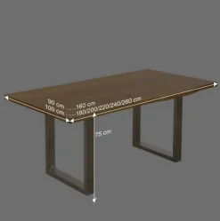 Wohnen Baumtisch aus Wildeiche Massivholz - Cantinos