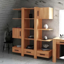 Wohnen Designermöbel|Büro-Raumteiler*Bücherregal Mosniak mit Schubladen und Türen