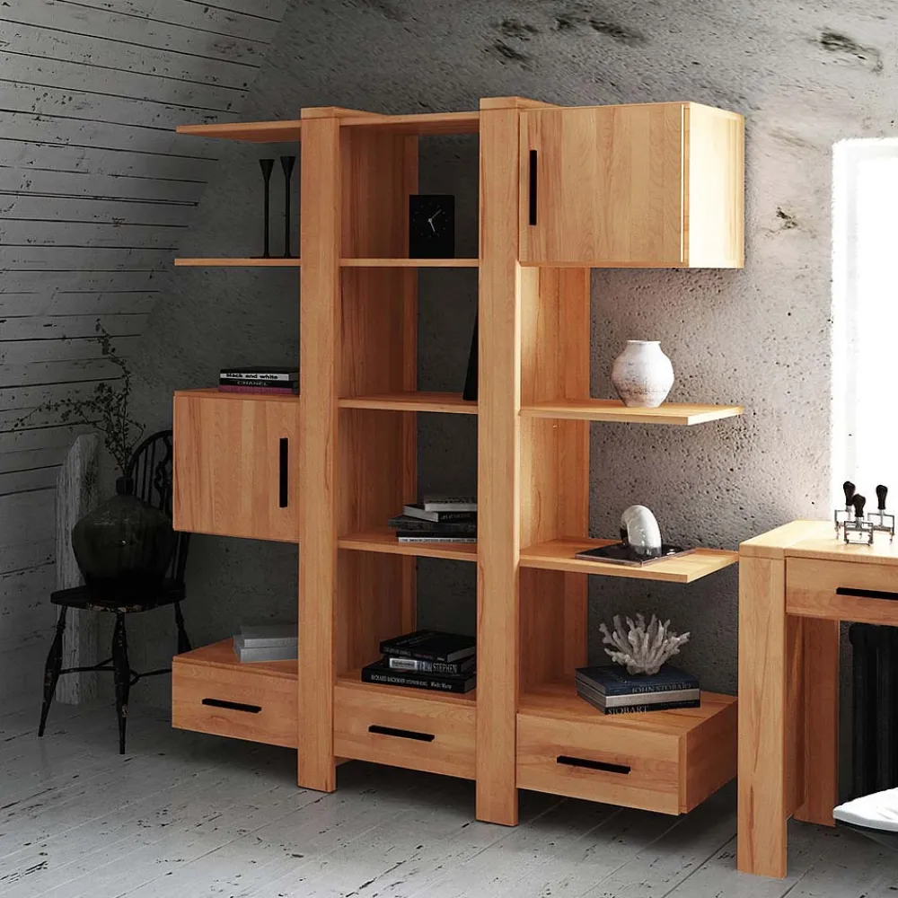 Wohnen Designermöbel|Büro-Raumteiler*Bücherregal Mosniak mit Schubladen und Türen