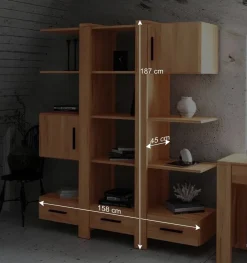 Wohnen Designermöbel|Büro-Raumteiler*Bücherregal Mosniak mit Schubladen und Türen
