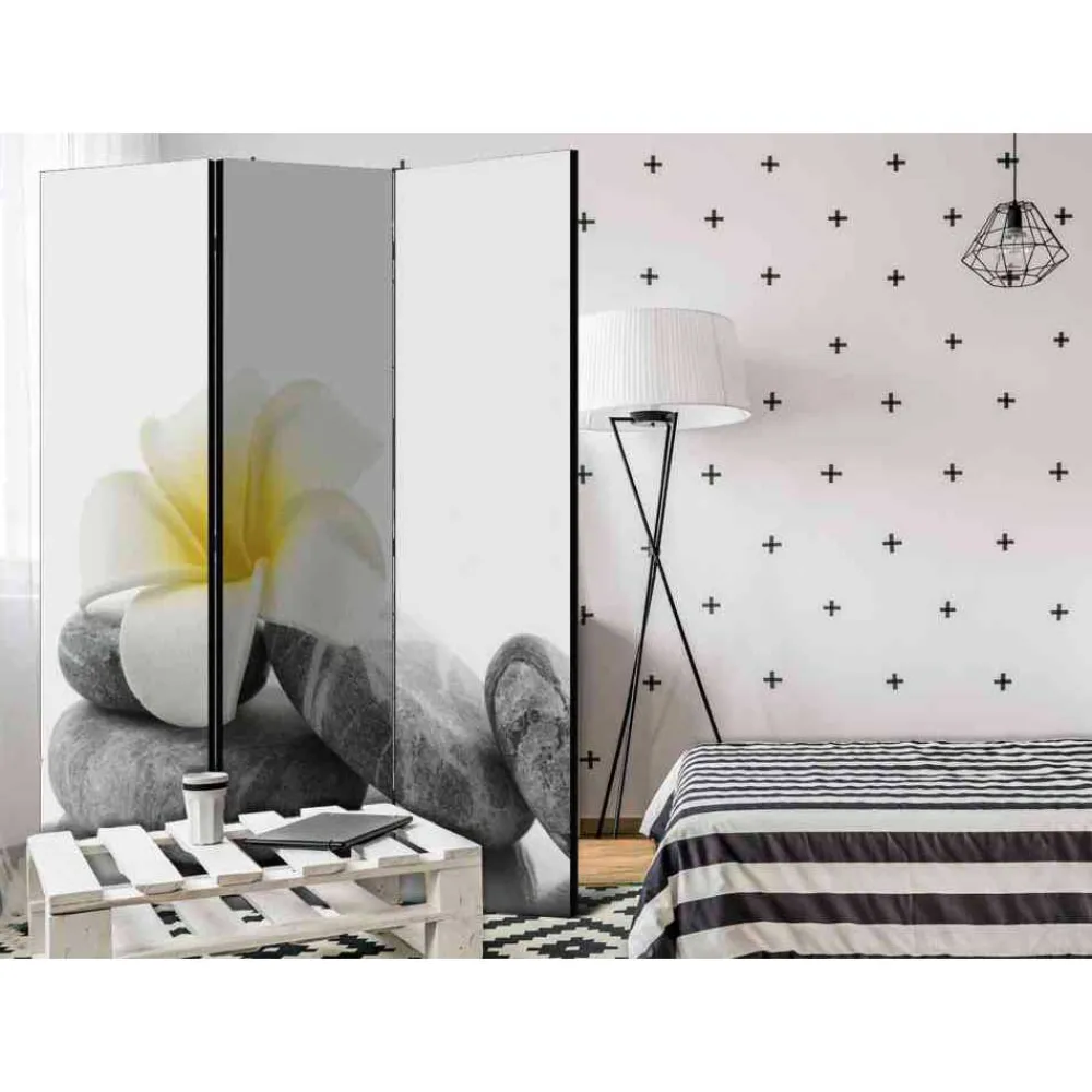 Wohnen Asiatische Möbel*Bedruckte Trennwand Weißer Lotus - Scontira