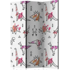 Kinder Wohnen Bedruckter Paravent mit Origami Dinos - LittleBill