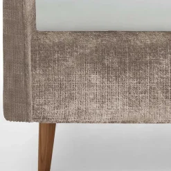 Wohnen Jugendbetten*Beigefarbenes Polsterbett mit Bezug aus Boucle - Tudan