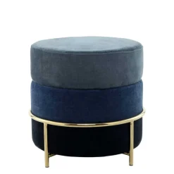 Wohnen Barhocker|Sessel & Hocker*Beistellhocker in Blautönen und Gold - Vadrus