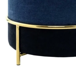 Wohnen Barhocker|Sessel & Hocker*Beistellhocker in Blautönen und Gold - Vadrus