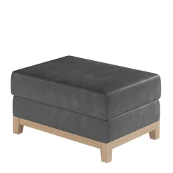 Wohnen Beistellhocker in Dunkelgrau Samt - Bildo