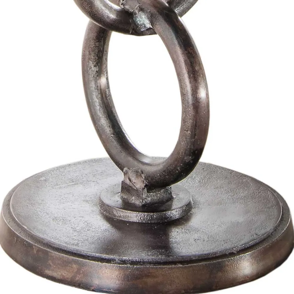 Wohnen Beistelltisch auf Säulengestell in Ketten Optik - Glamoura