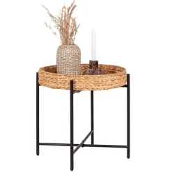 Wohnen Rattanmöbel*Beistelltisch aus Geflecht Wasserhyazinthe - Ofmany