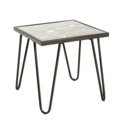 Wohnen Designermöbel*Beistelltisch aus Glas & Holz & Stahl - Zilandra