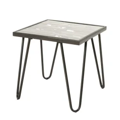 Wohnen Designermöbel*Beistelltisch aus Glas & Holz & Stahl - Zilandra