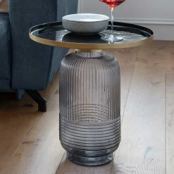 Wohnen Retro Möbel*Beistelltisch aus Metall mit Emaille - Amyl