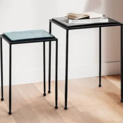 Wohnen Beistelltisch Duo aus Strukturglas - Zontania (zweiteilig)